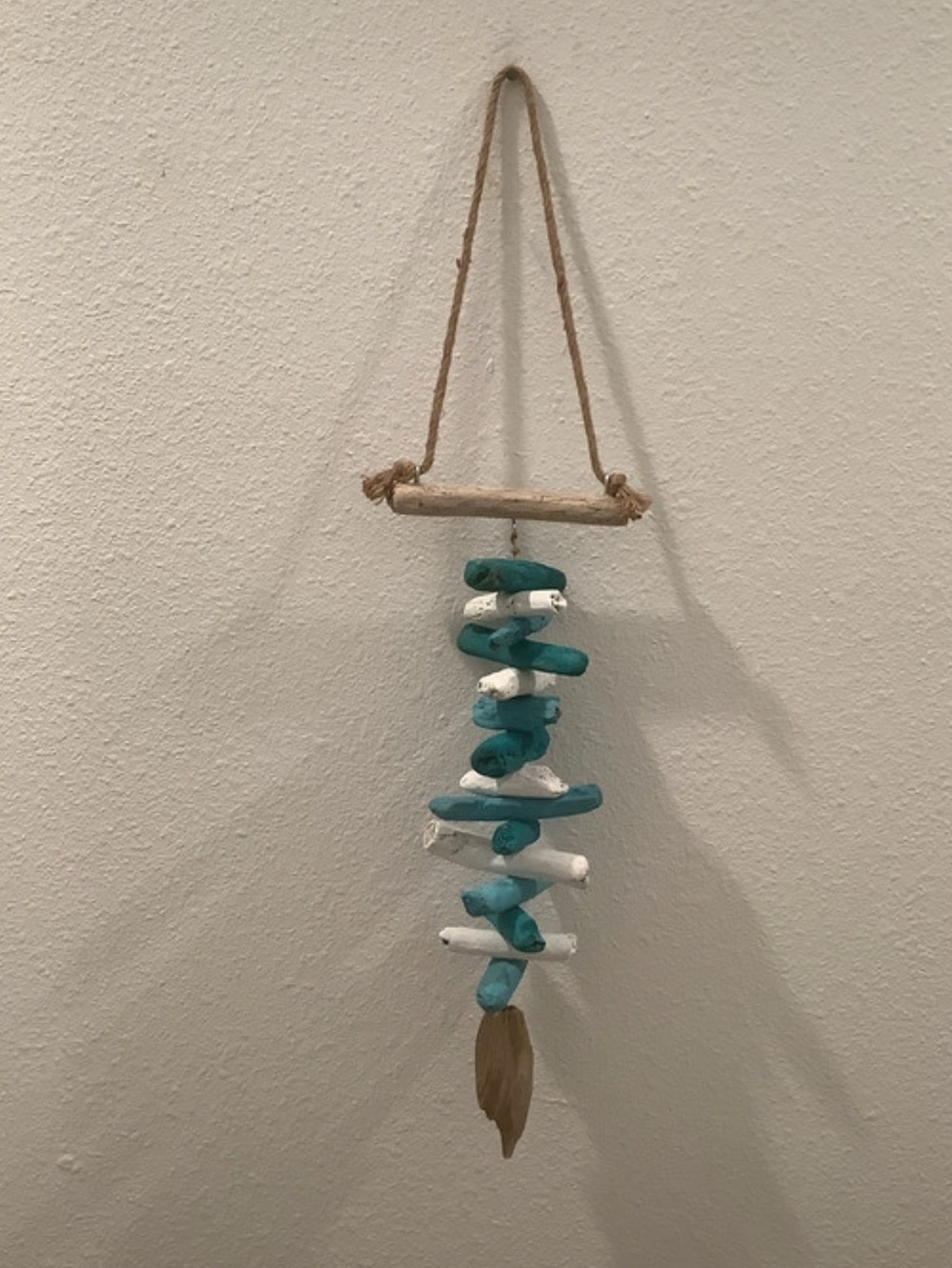 Driftwood Art, Driftwood Painted Mobile, Driftwood Coastal Accent